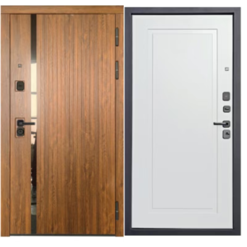 Grain Style Stainless Trim Thick Door