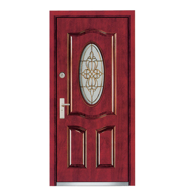 Porta d'ingresso in Acciaio Verniciato e Vetro Legno