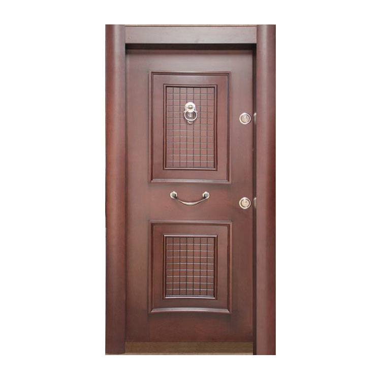 Porta blindata per villa turca in acciaio e legno
