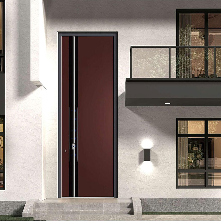 Porta fuori asse con lastra in acciaio per porta esterna della villa