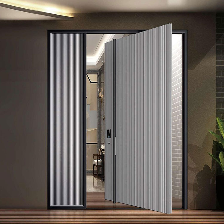Porta girevole per ingresso principale con soletta in acciaio